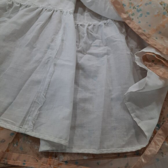 Vtg 60s handmade sheer peach gown - Picture 15 of 16